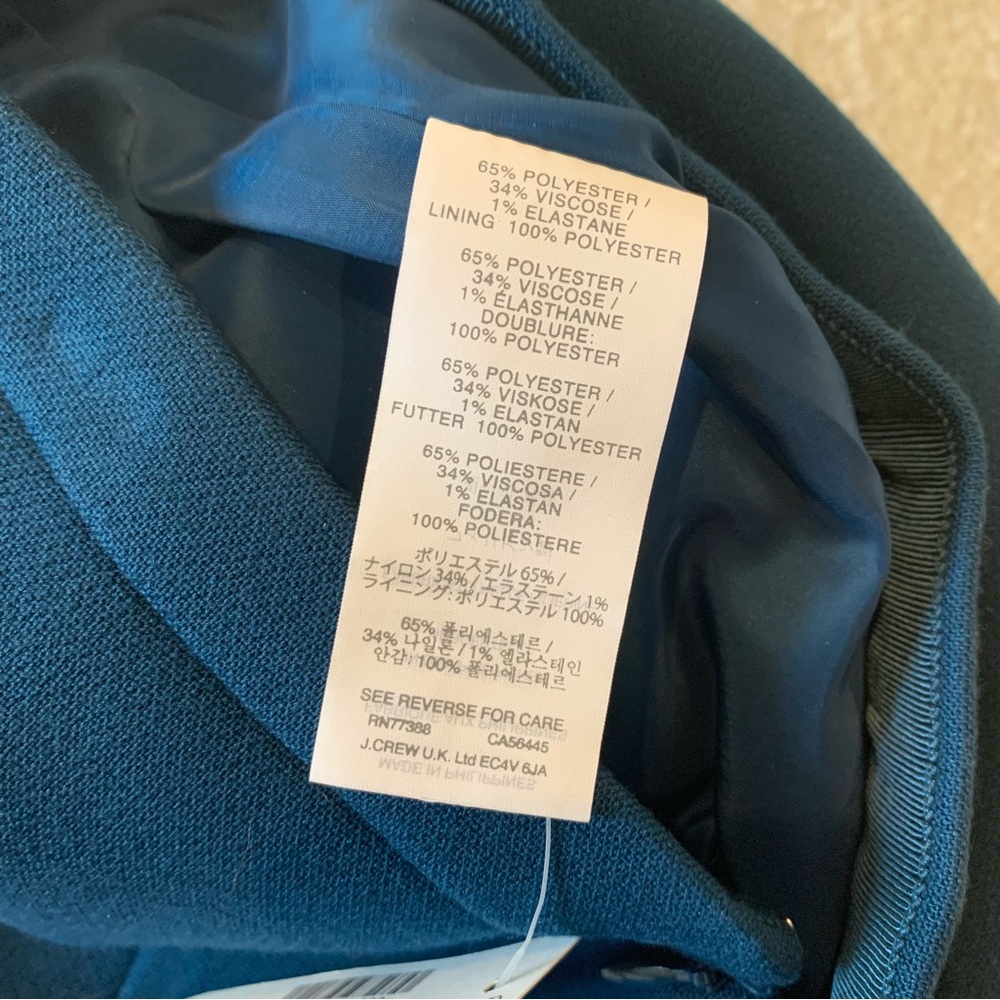 J.Crew Box Pleat Crepe Mini Skirt NWT in Teal Caravan Blue - Size 2 - Picture 6 of 10